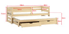 Wooden Double Bed Kubus with Trundle and Storage