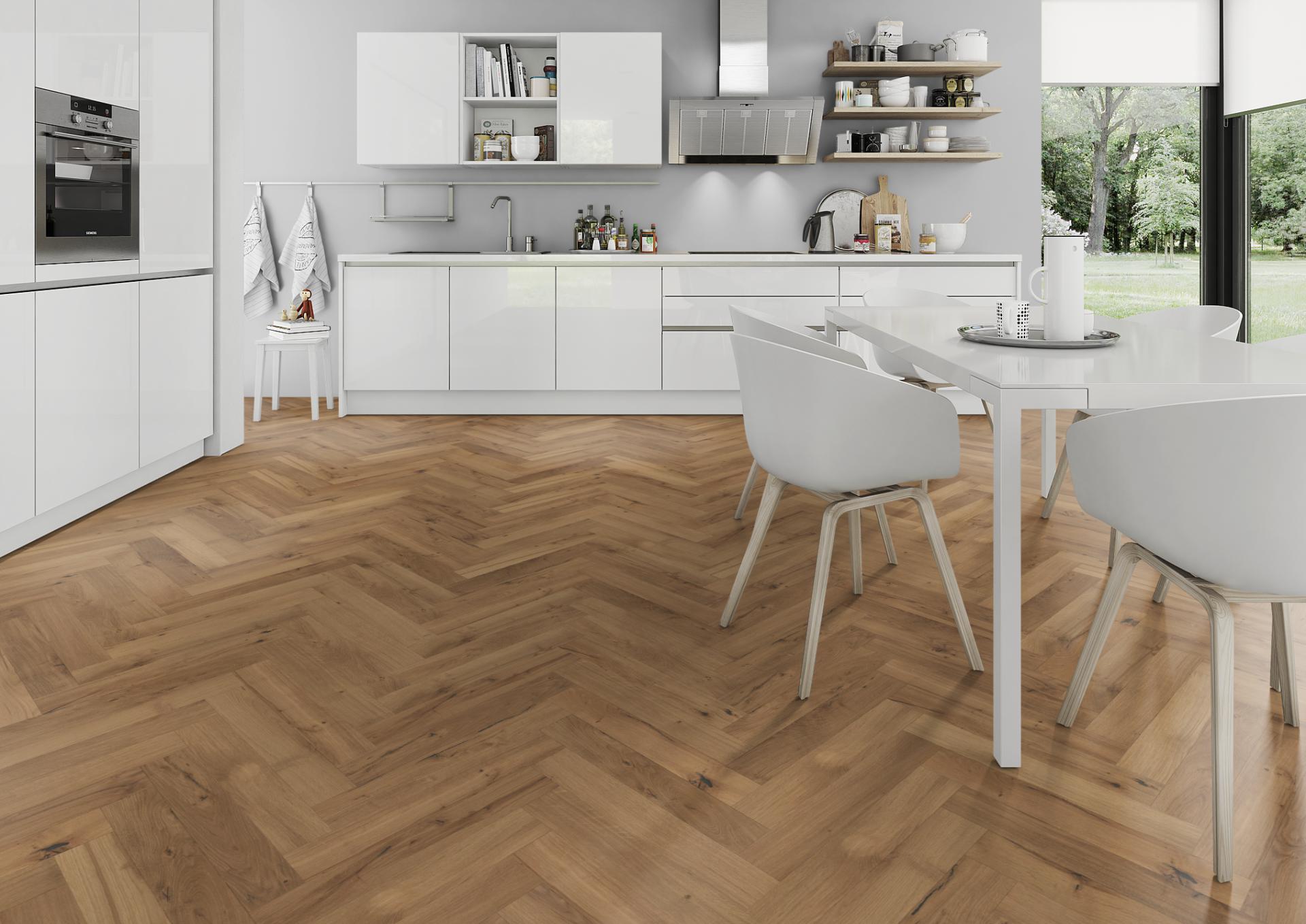 Liberty Sienna Sparta Oak Herringbone 14mm Engineered Wood Flooring 90mm