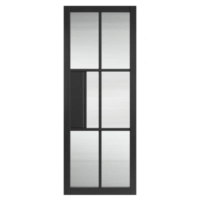 Liberty Internal Civic Black Reeded Glass Internal Door