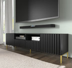 Wave TV Cabinet 200cm [Black] - Lifestyle Image 