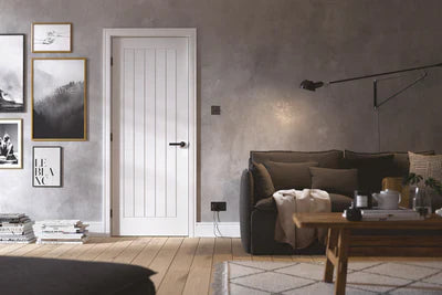 Internal Solid White Primed Mexicano Fire Door FD60