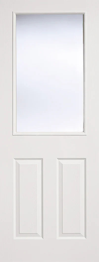 Internal white Textured 2 Panel / 1 Light Glazed Door