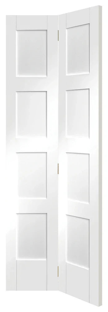 XL Joinery White Primed Shaker 4 Panel Bi-Fold