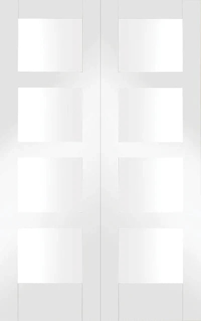 Internal White Primed Shaker 4L Clear Glazed Pair