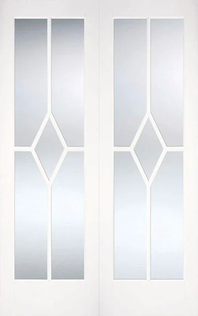 LPD Internal Solid White Primed Reims Glazed Door Pair