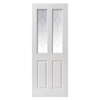 Liberty Internal White Primed Canterbury 2 Light Glazed Grained Door Etched Glass