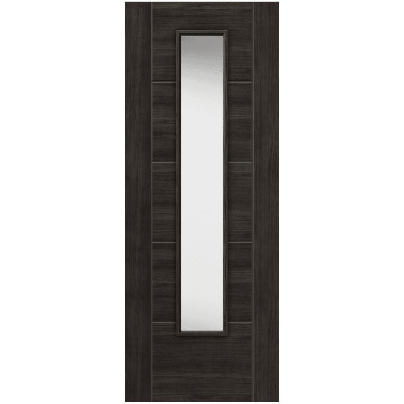 Liberty Internal Grey Laminate Tigris Cinza Clear Glazed Door Pre-Finished