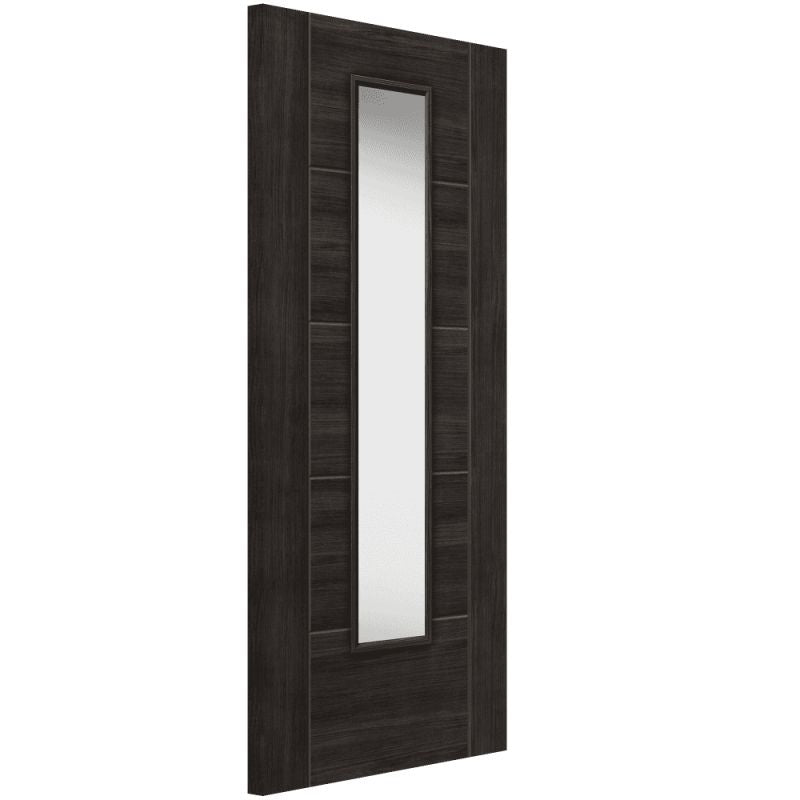 Liberty Internal Grey Laminate Tigris Cinza Clear Glazed Door Pre-Finished