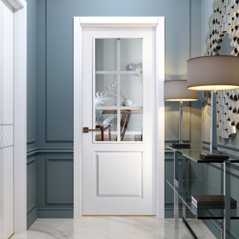 Liberty Internal White Primed Faro Clear Glazed Fire Door