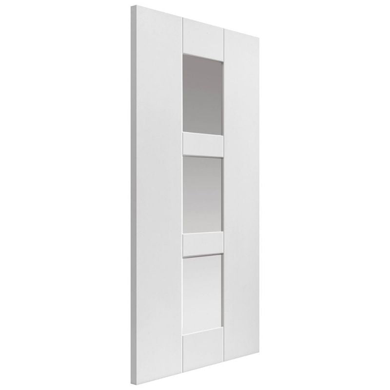 Liberty Internal White Primed Geo Clear Glazed Shaker Door