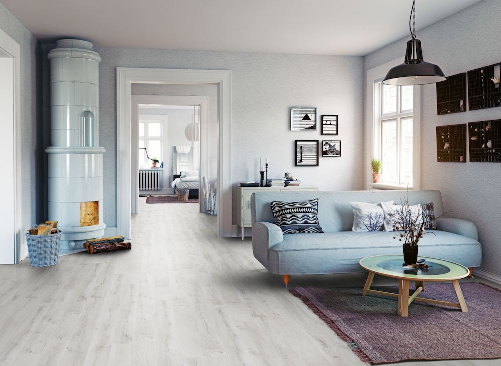 Kaindl Gloss Fresco Snow 8mm Laminate Flooring With Free Underlay
