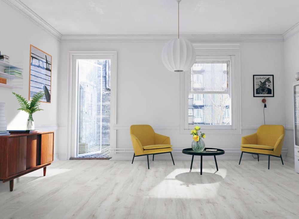 Kaindl Gloss Fresco Snow 8mm Laminate Flooring With Free Underlay