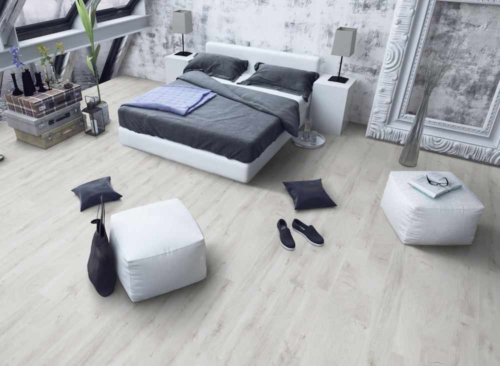 Kaindl Gloss Fresco Snow 8mm Laminate Flooring With Free Underlay