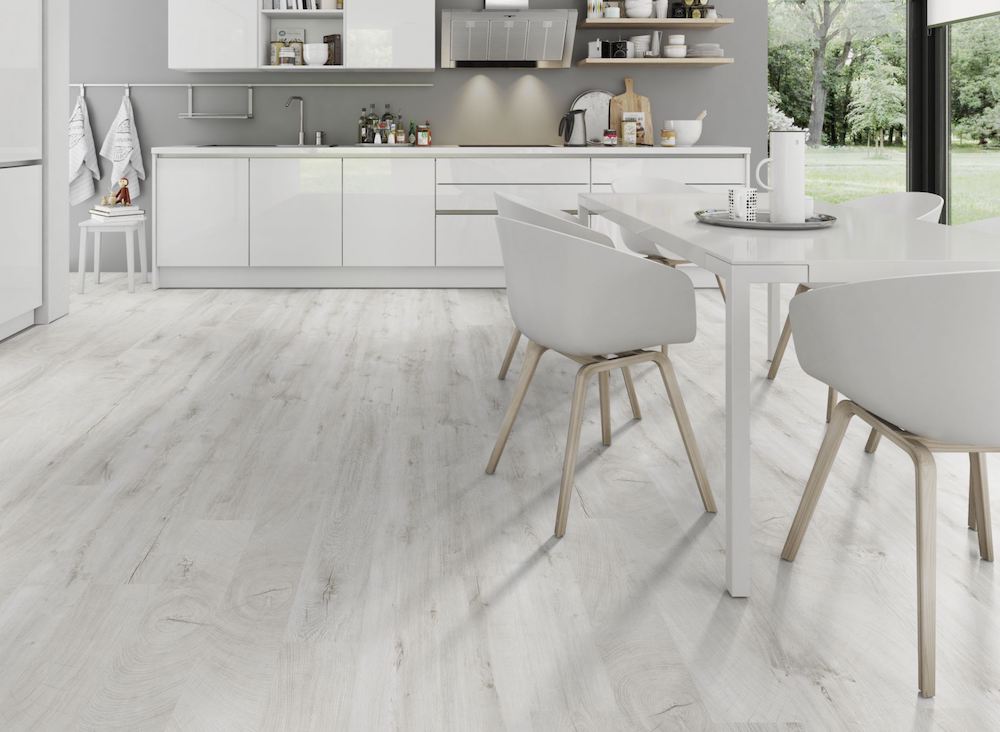 Kaindl Gloss Fresco Snow 8mm Laminate Flooring With Free Underlay
