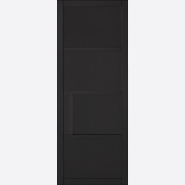Internal Black Chelsea Door 4 Panelled Industrial Style