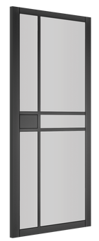 Internal Black Dalston Clear Glazed Door Fully Finished Industrial Style