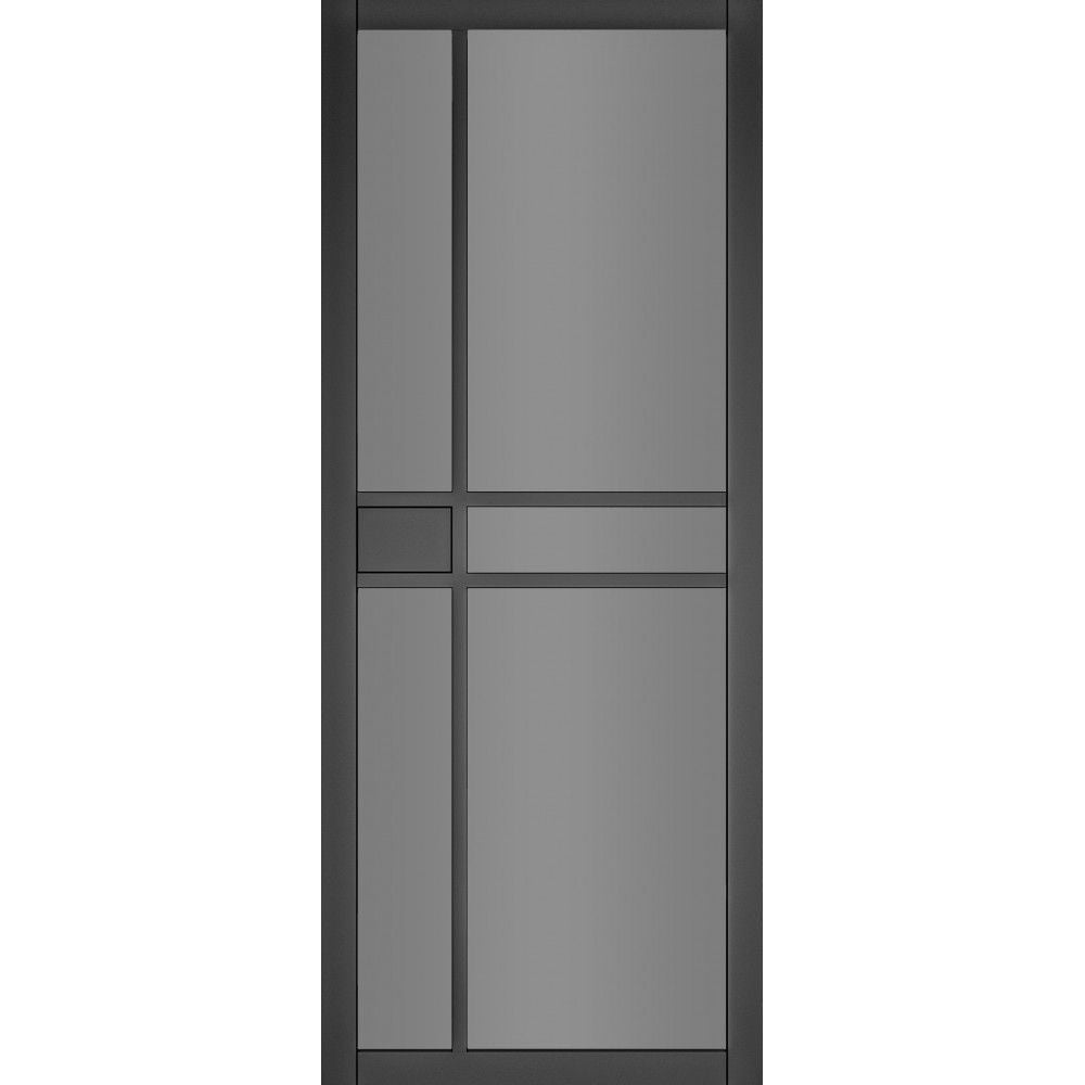 Deanta Internal Black Dalston Tinted Glazed Door Fully Finished Industrial Style
