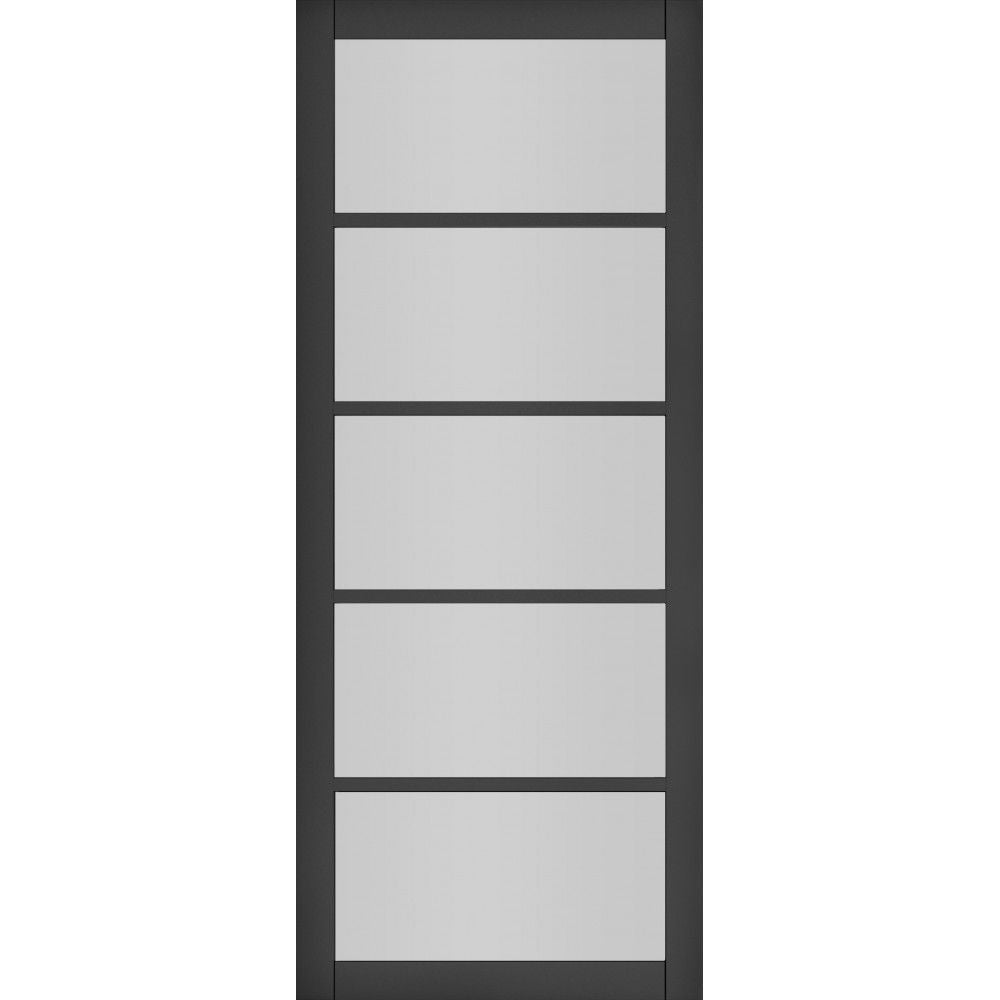 Deanta Internal Black Shoreditch Clear Glazed Door 5 Light Fully Finished