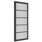 Deanta Internal Black Shoreditch Clear Glazed Door 5 Light Fully Finished