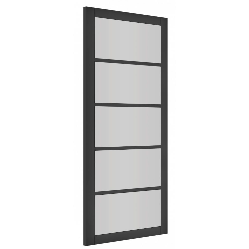 Deanta Internal Black Shoreditch Clear Glazed Door 5 Light Fully Finished