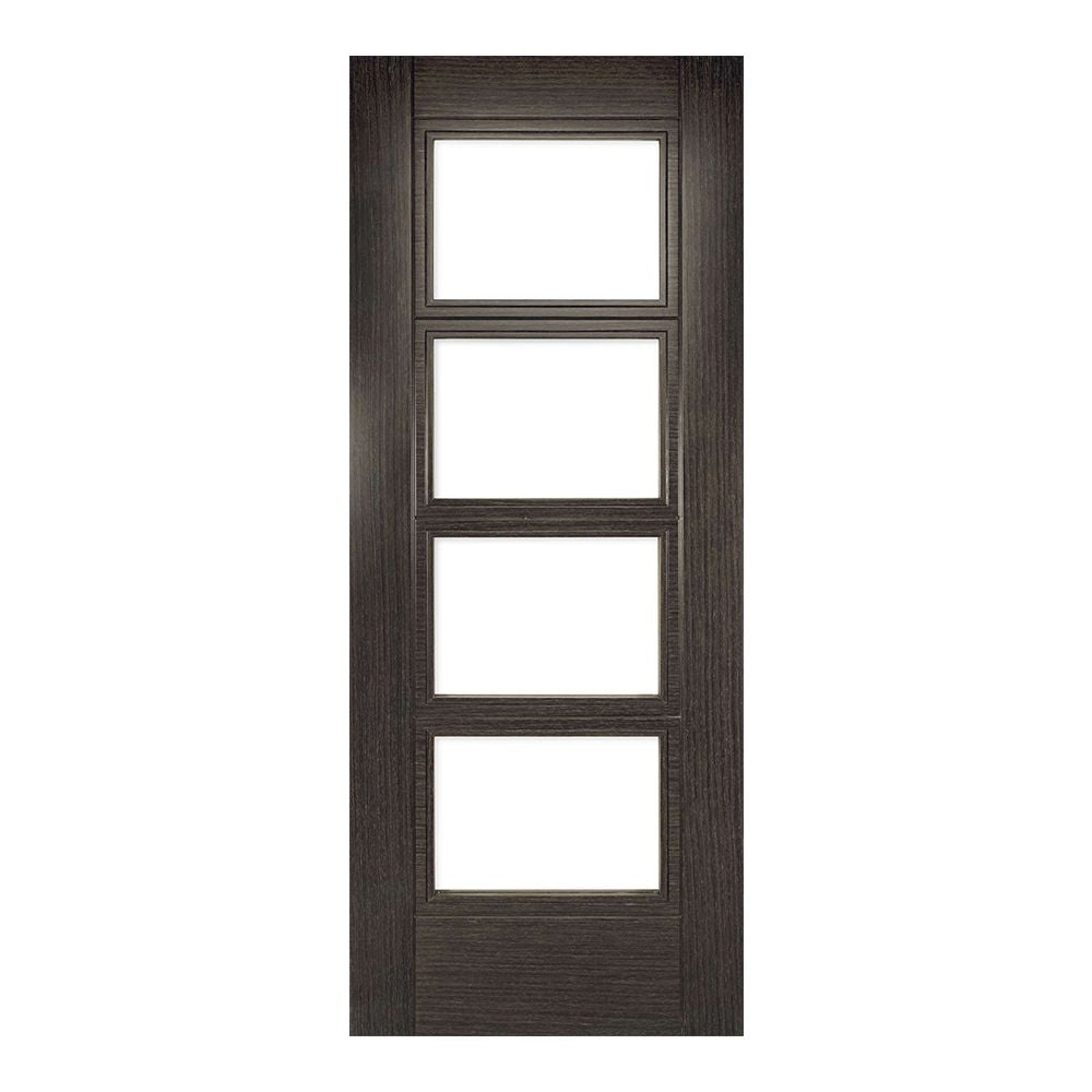 Deanta Montreal Internal Dark Grey Ash Fire Door With Clear Glass