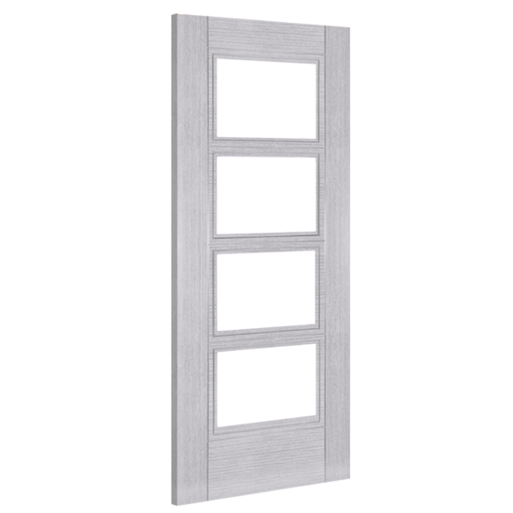 Internal Light Grey Ash Montreal Door With Clear Glass