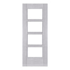 Deanta Internal Light Grey Ash Montreal Fire Door FD30 With Clear Glass