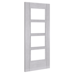 Deanta Internal Light Grey Ash Montreal Fire Door FD30 With Clear Glass