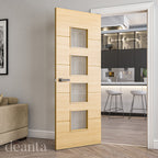 Deanta Internal Oak Augusta Glazed Fire Door Fully Finished FD30