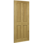 Deanta Internal Oak Bury 4 Panel Door Fully Finished