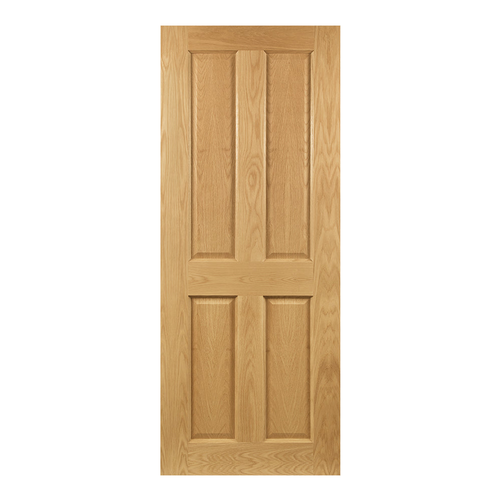 Deanta Internal Oak Bury 4 Panel Fire Rated Door FD30 Fully Finished