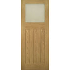 Deanta Internal Oak Cambridge Glazed Door With Frosted Glass