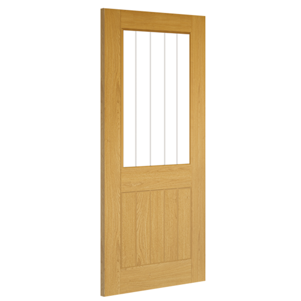 Deanta Internal Oak Ely 1L Glazed Door With Clear Glass