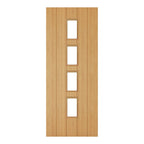 Deanta Internal Oak Galway Clear Glazed Door 4 Light