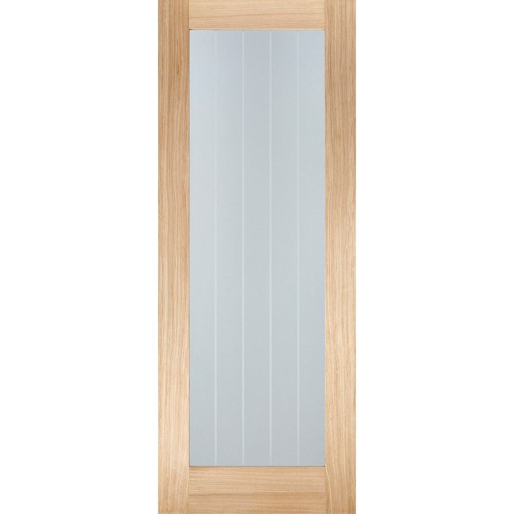 Internal Prefinished Oak Mexicano Pattern 10 Glazed Fire Door