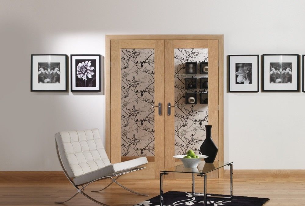 Internal Oak Pattern 20 Pair Of Clear Glazed French Doors