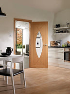 Clearance Internal Oak Pesaro Glazed Door With Clear Glass
