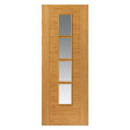 Liberty Internal Oak Bela Door Prefinished 4 Light Clear Glazed