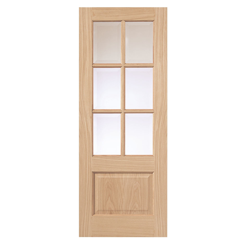 Liberty Internal Oak Dove Glazed 6L Door Clear Glass