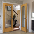 Liberty Internal Oak Medina Clear Glazed Door Prefinished