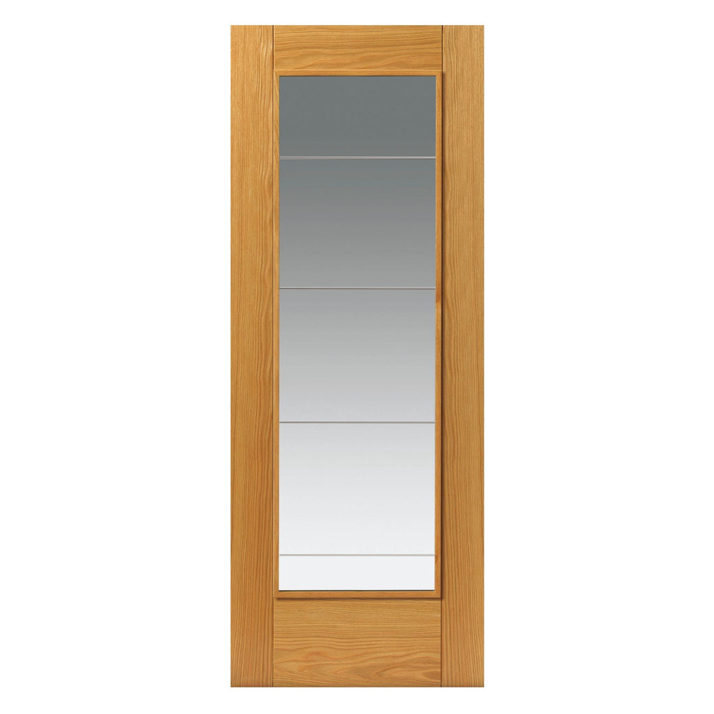 Liberty Internal Oak Medina Clear Glazed Door Prefinished