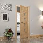 Deanta Internal Oak Pamplona Glazed Door Fully Finished