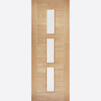Internal Oak Sofia 3L Pre-Finished Door With Clear Glass