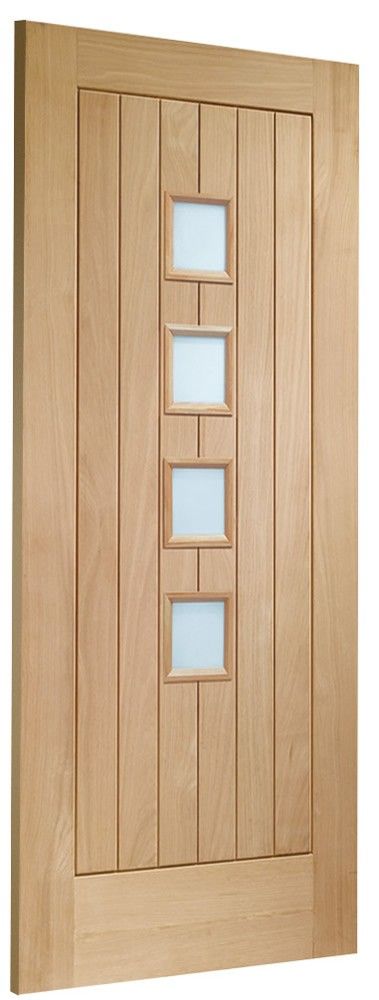 Internal Oak Suffolk Original Unfinished 4Light Door With Obscure Glass