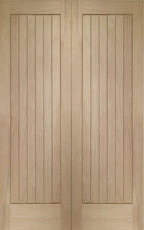Internal Oak Suffolk Pair Of Doors Rebated