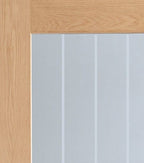 Internal Oak Suffolk Rebated Pair Of Doors With Clear Etched Glass