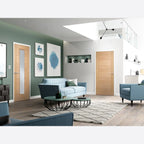 Internal Oak Vancouver Glazed Door With Long 1 Light Glass Panel