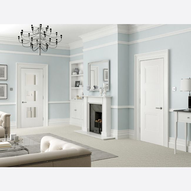 Internal White Amsterdam 3 Panel Fire Rated Door