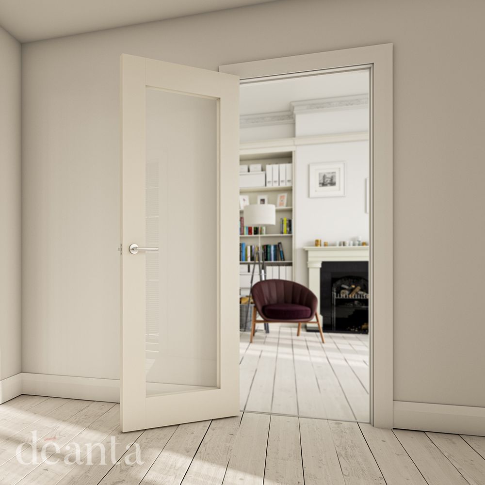 Deanta Internal White Primed Denver Clear Glazed Door Shaker 1L