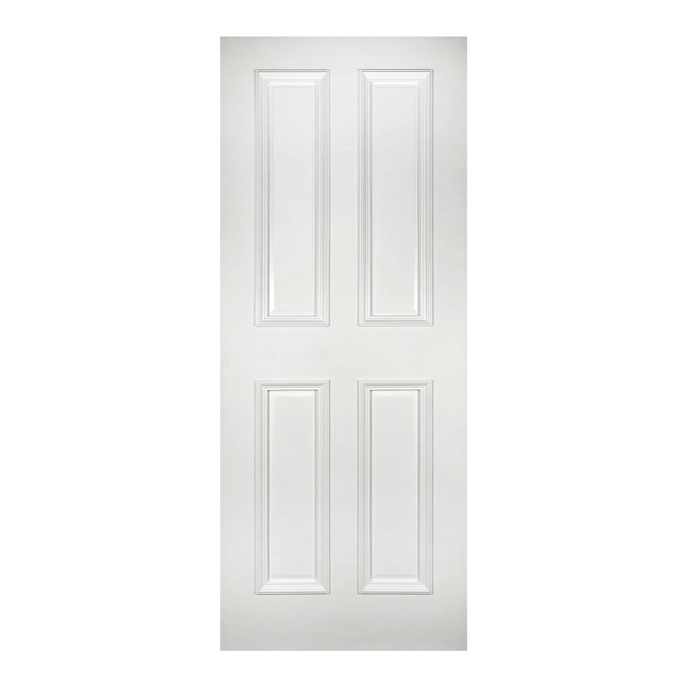 Deanta Internal White Primed Rochester Fire Door 4 Panel FD30